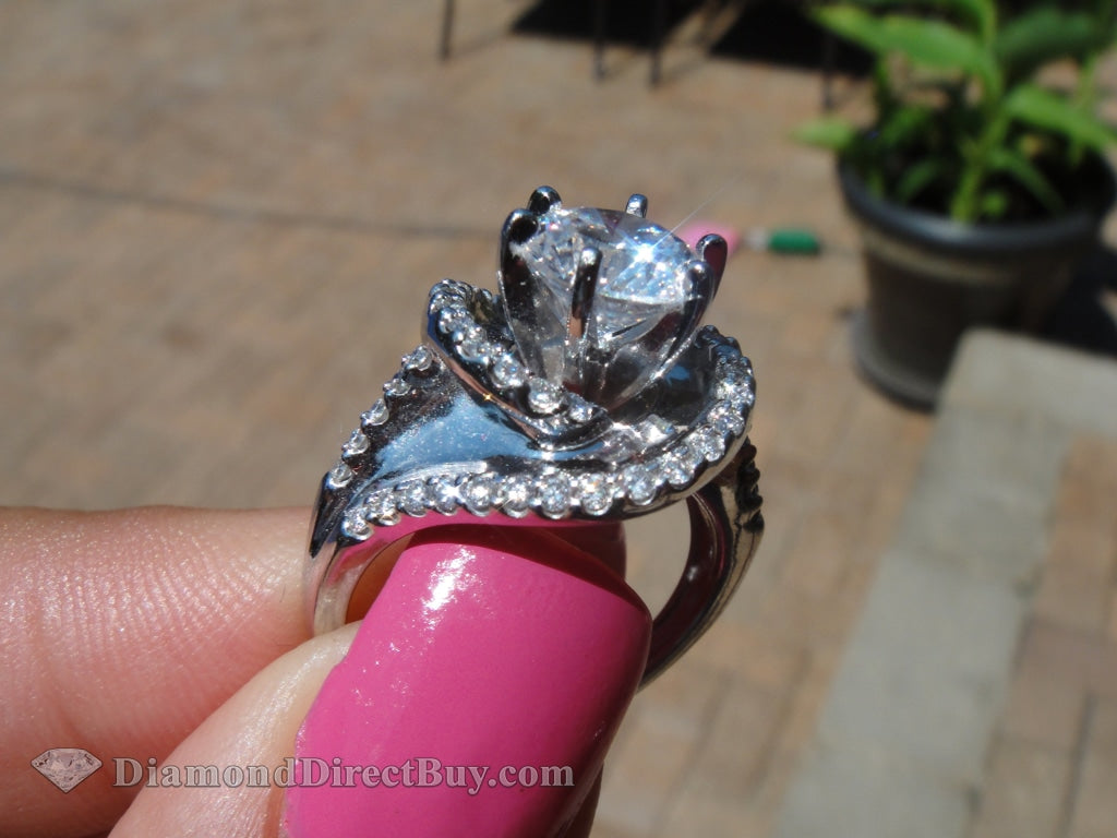 2.00 Unique Custom Twist Halo Setting Gia Ring Engagement Rings