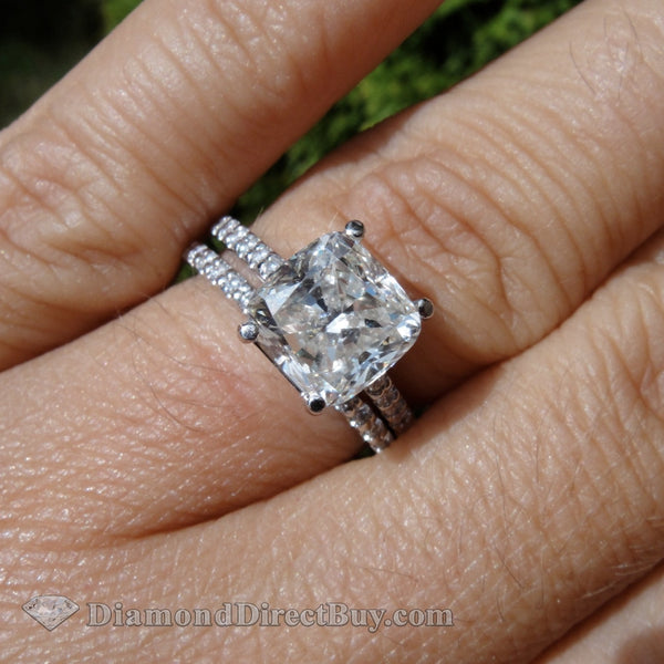 2.5 Carat Perfect Cushion Set Engagement Rings