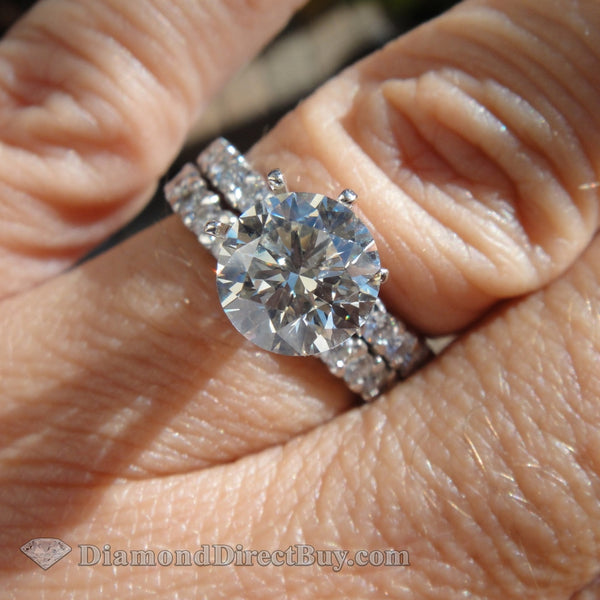 2.50Ct Diamond Ring Set 1.50 Gia I Vs2 Center Engagement Rings