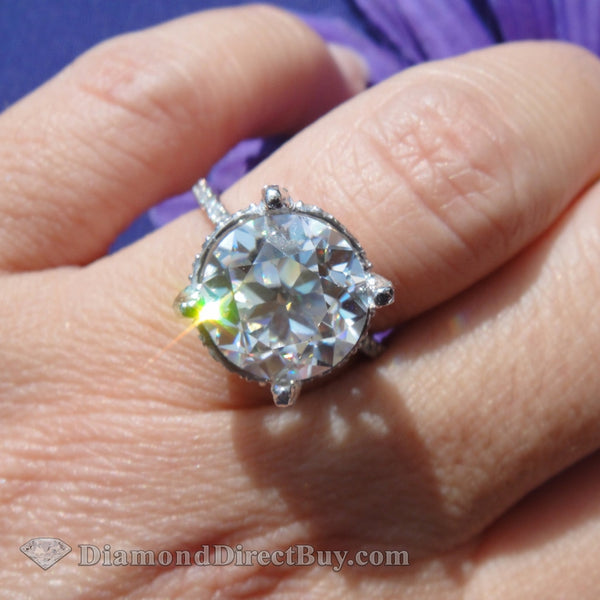 5.20 Old Mine Cut Platinum Engagement Ring _New Rings