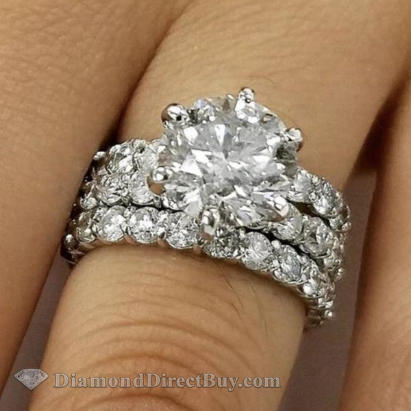 5.40 Carat 3 Piece Ring Set With A Gorgeous Center Engagement Rings