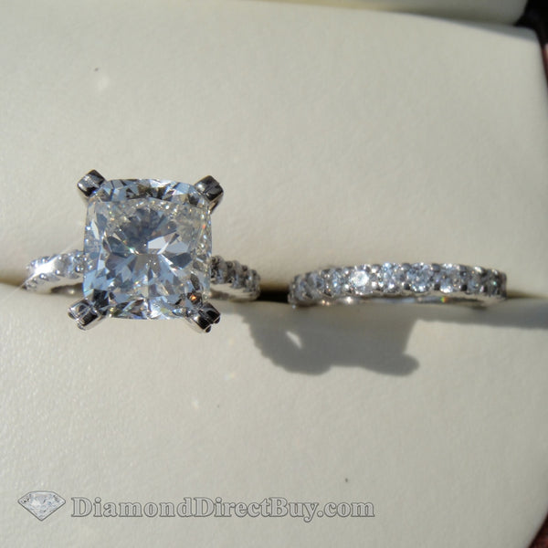 6.00 Carat Cushion Diamond Set 4Ct Gia Center Engagement Rings
