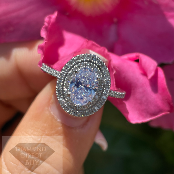 Brand New 1.50 Oval Double Halo Ring Gia Certified Engagement Rings