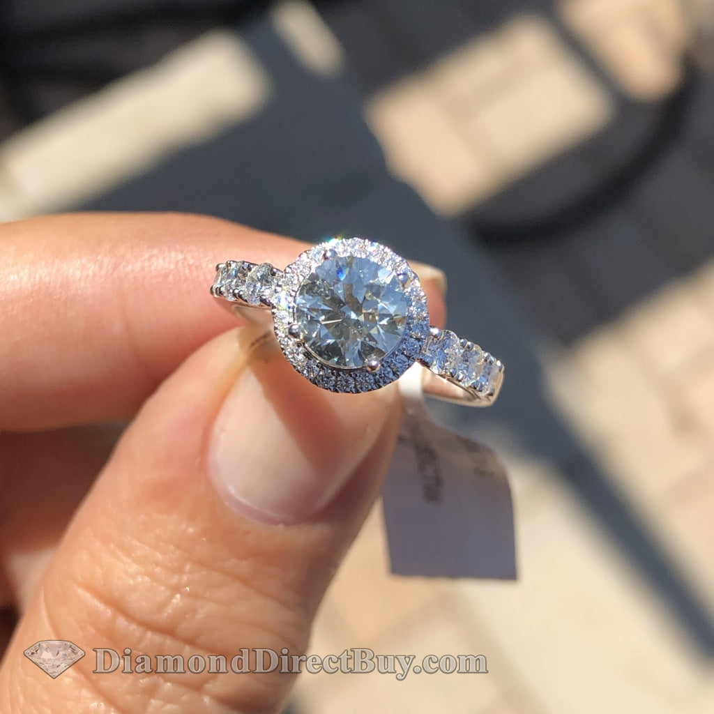 1.57 Simon G Halo Diamond Ring Engagement Rings