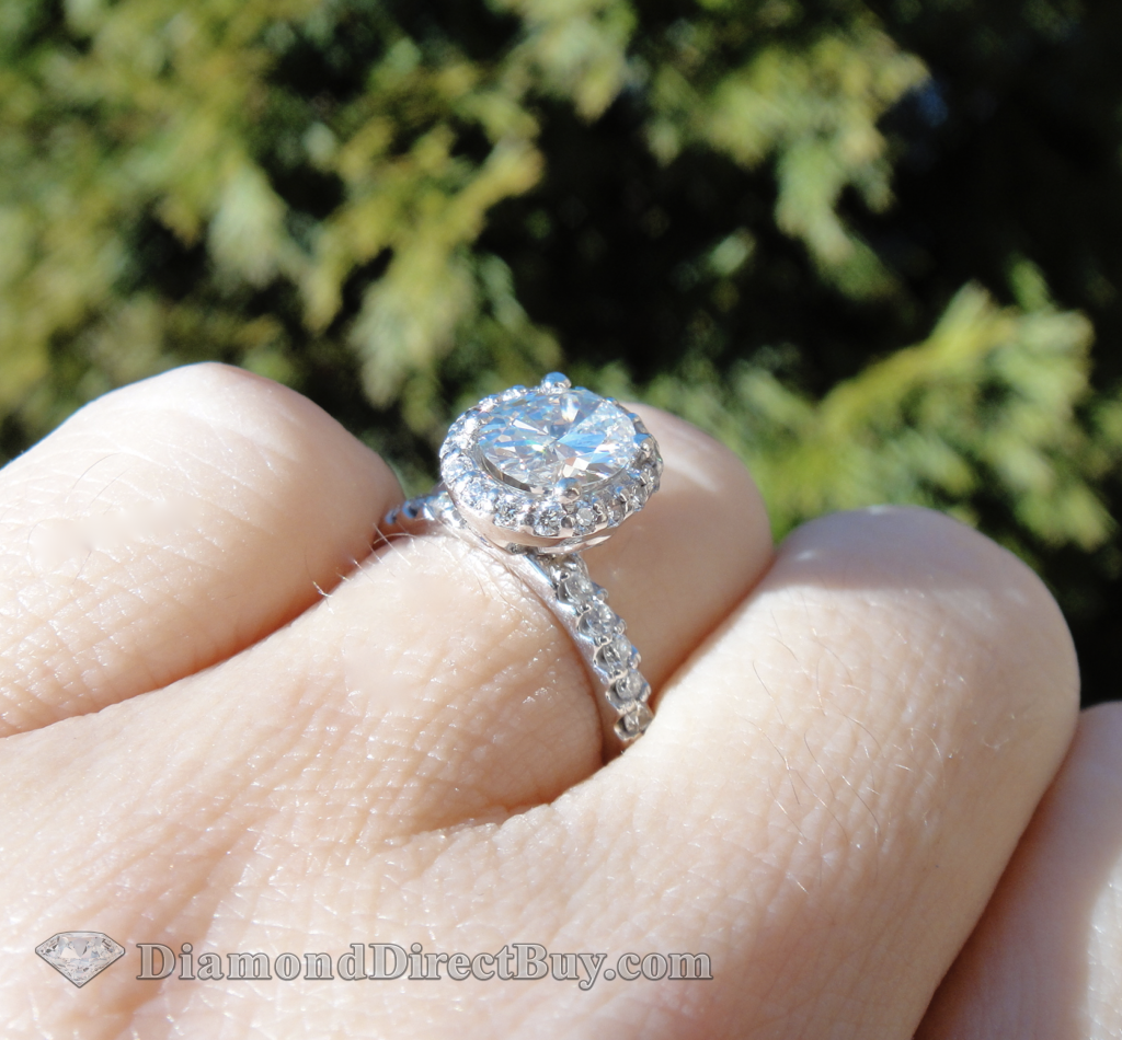 1.70 Oval Halo Diamond Ring Engagement Rings