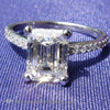 2.00 Ct I Vs1 Emerald Cut Gia Certified With Pave Diamond Mounting Engagement Rings