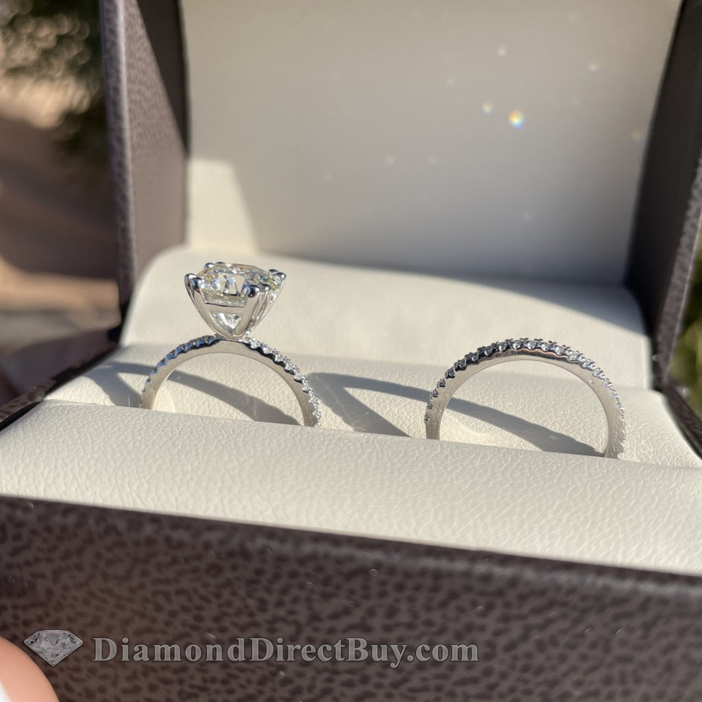 2.00 Pave Set With Double Prongs Engagement Rings