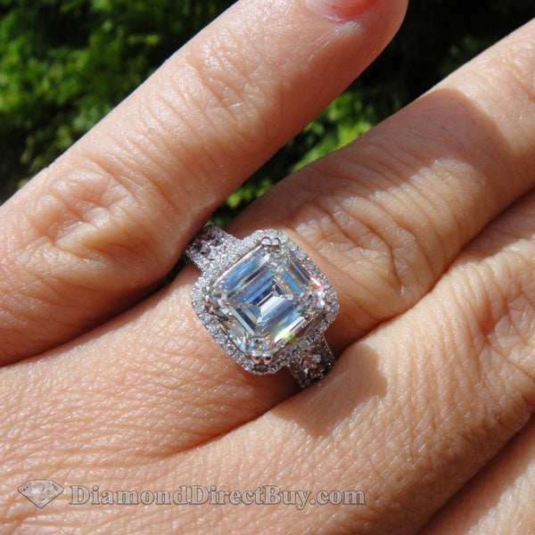 2.01 Emerald Diamond Center In Custom Made Setting Wow! Engagement Rings
