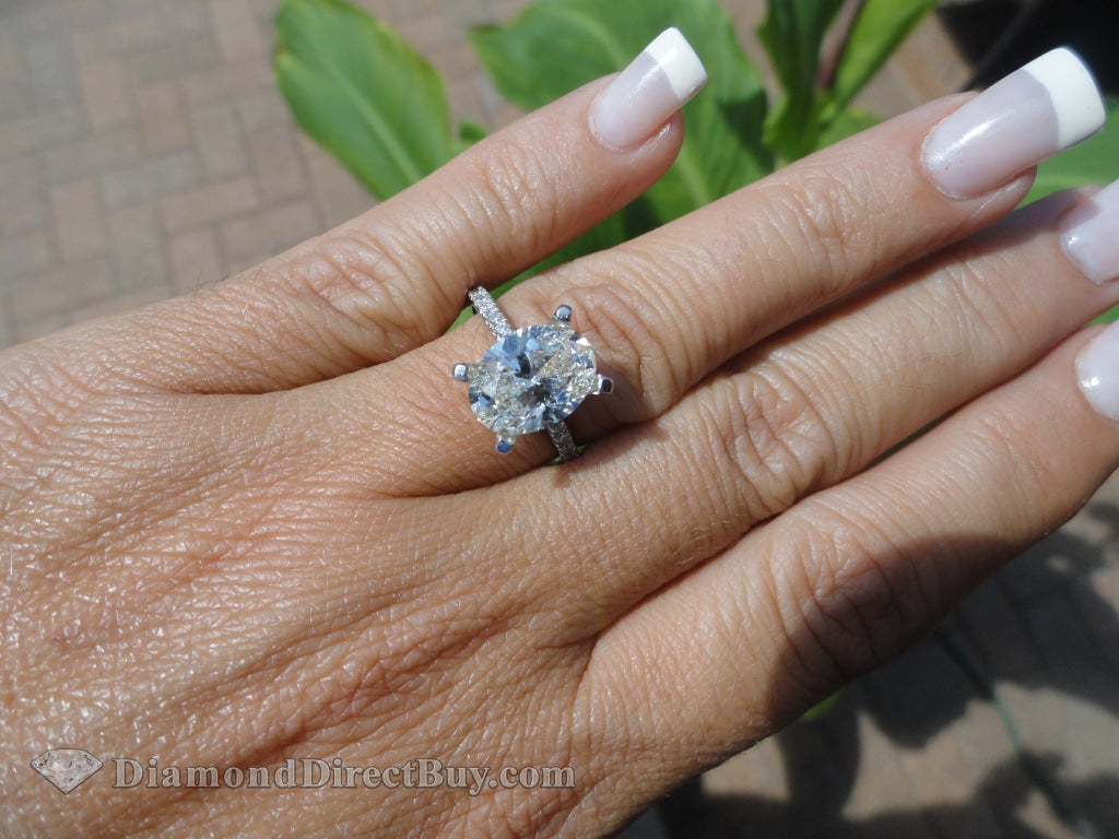 2.01Ct Ladies Oval Diamond Engagement Ring - 1.50 I Vs2 Gia Rings