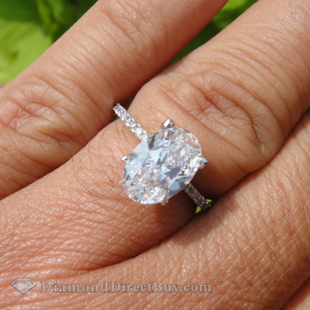 2.01Ct Ladies Oval Diamond Engagement Ring - 1.50 I Vs2 Gia Rings