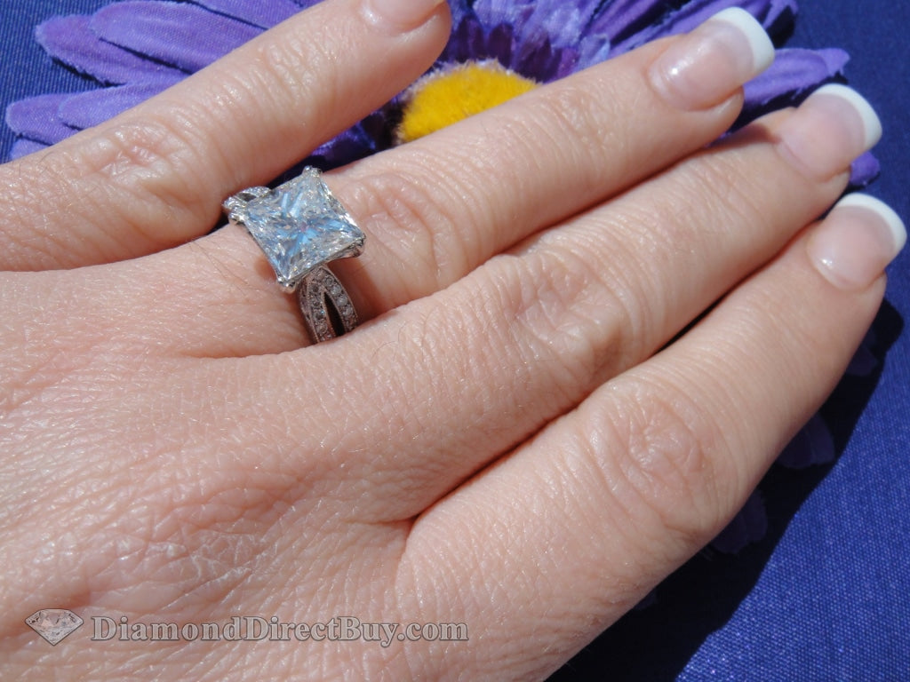 2.40 Carat Perfect Princess Diamond Ring Engagement Rings