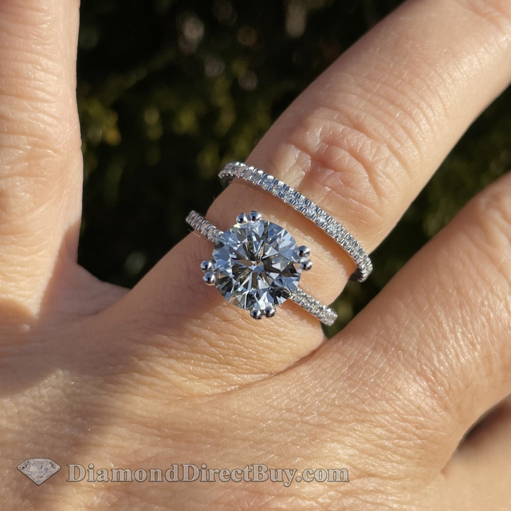 2.50 Micor Pave Diamond Ring Set Engagement Rings