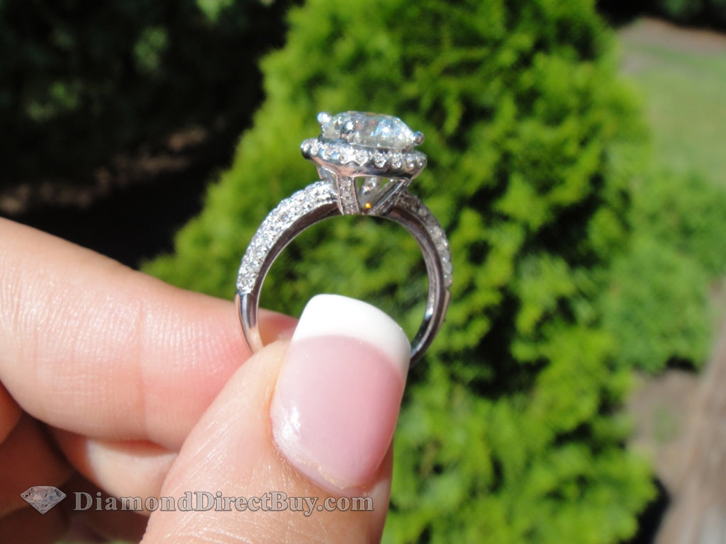 2.70 F Vs2 Halo Pave Ring Engagement Rings