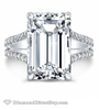 3.00 Emerald Cut Gia Ring Split Shank Engagement Rings