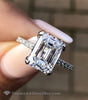 3.00Ct Emerald Pave Diamond Ring Gia Certified 2.50 Vvs2 Center Engagement Rings