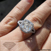 3.03 Halo Split Shank Halo Cushion Diamond Engagement Ring Engagement Rings