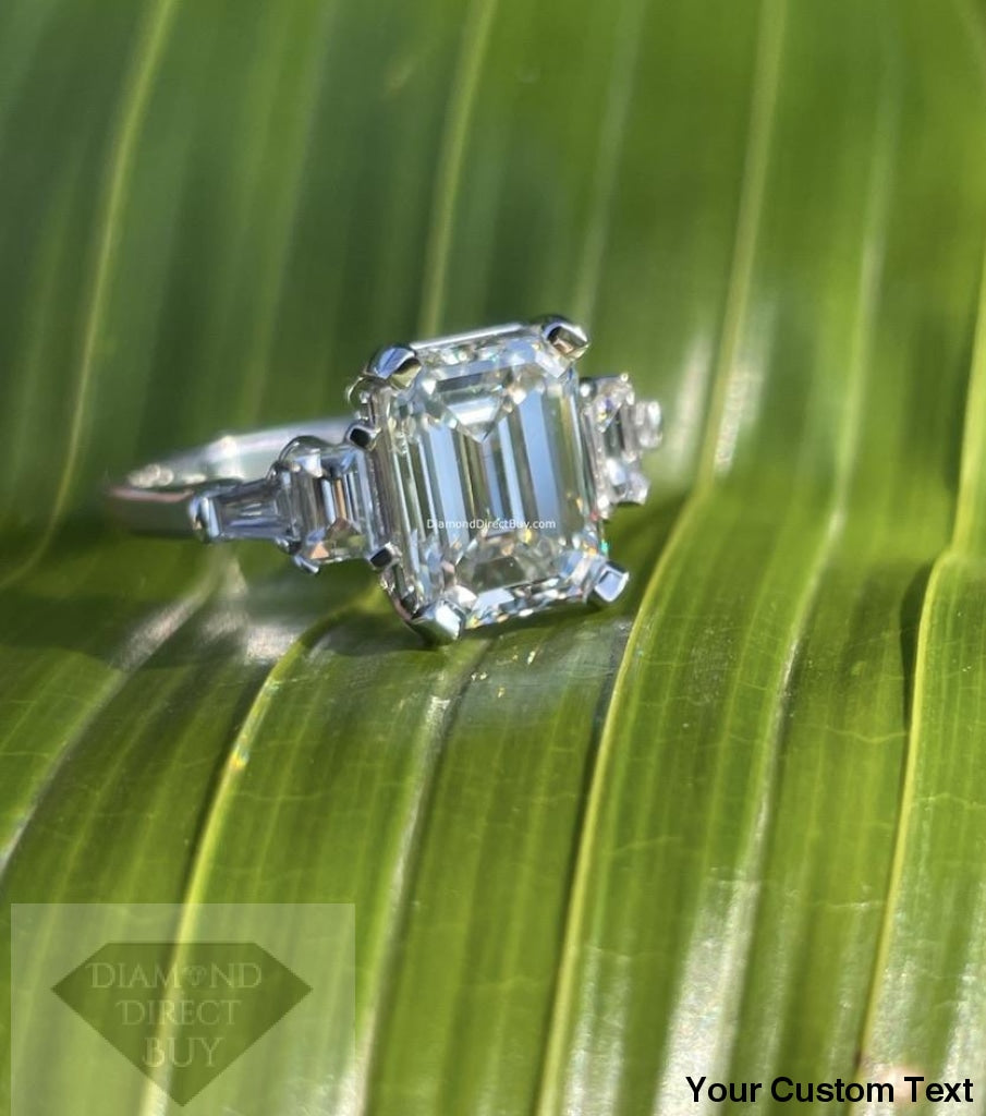 3.10 Emerald Cut Diamond Ring Gia Vvs2 Engagement Rings