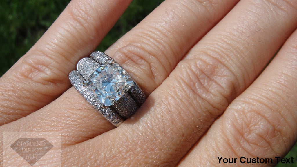 3.03 Carat 3 Ring Set Gorgeous Gia Certified Engagement Rings