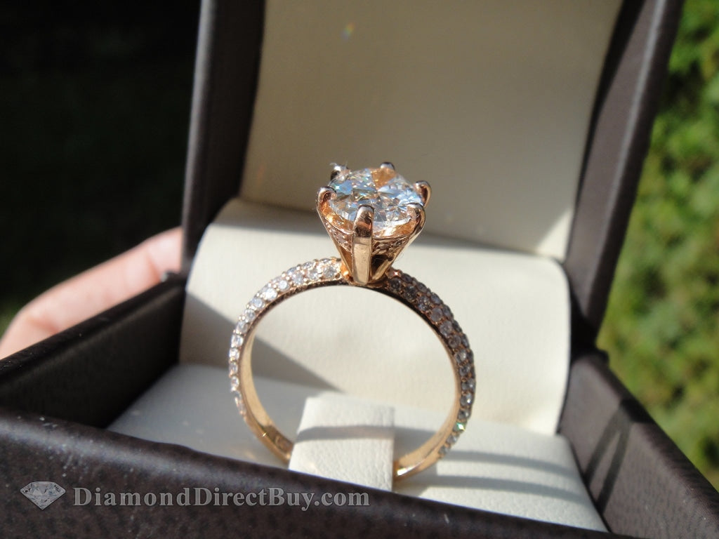 3.27 Carat Rose Gold Oval Ring Engagement Rings