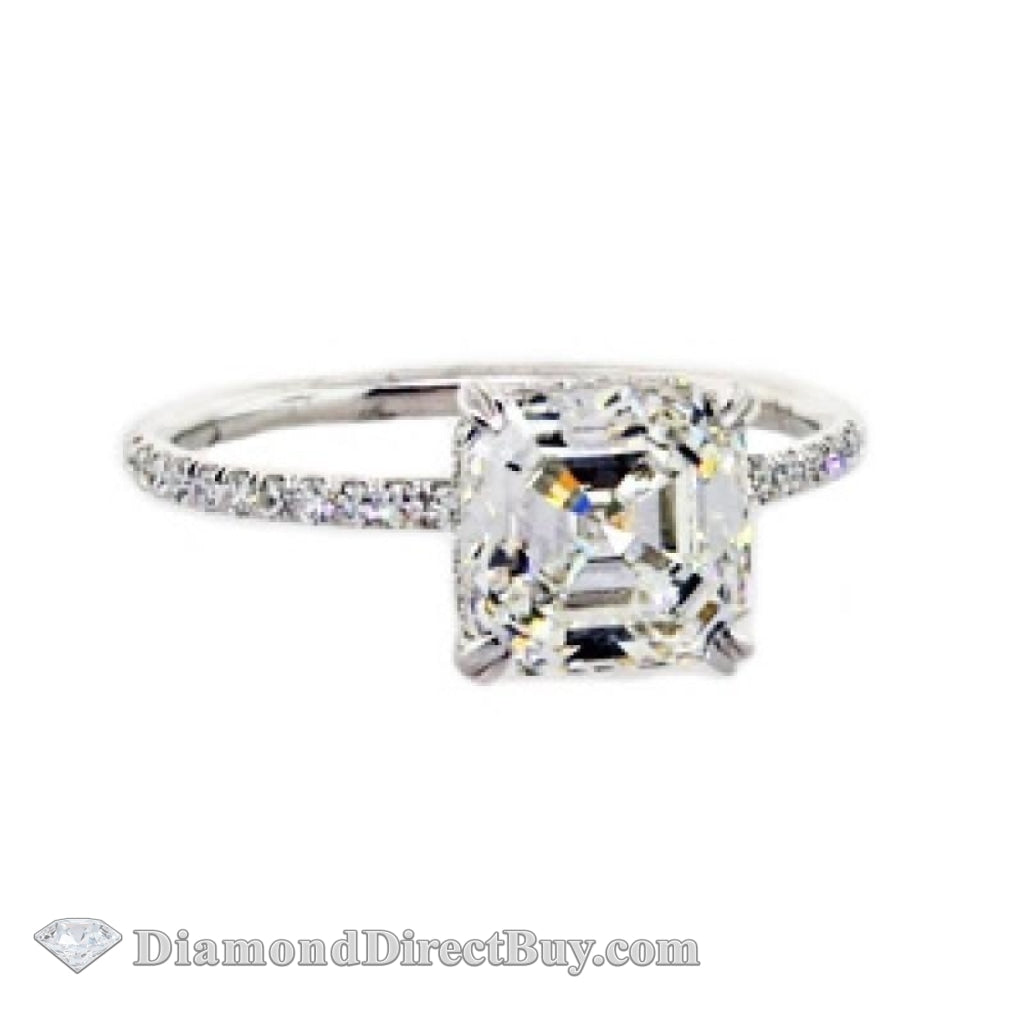 3.5 Carat Asscher/sq Emerald Diamond Solitaire Ring Engagement Rings