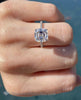 3.5 Carat Asscher/sq Emerald Diamond Solitaire Ring Engagement Rings