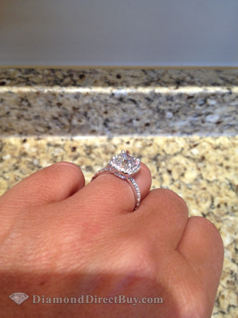 3.50 Elongated Cushion Diamond Ring Engagement Rings