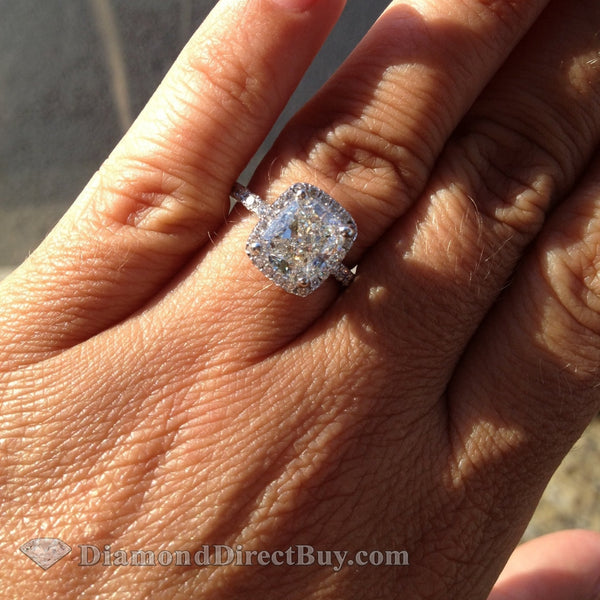 3.50 Elongated Cushion Diamond Ring Engagement Rings
