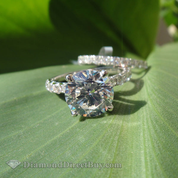 4.00 Carat Set Wow Includes Band Engagement Rings