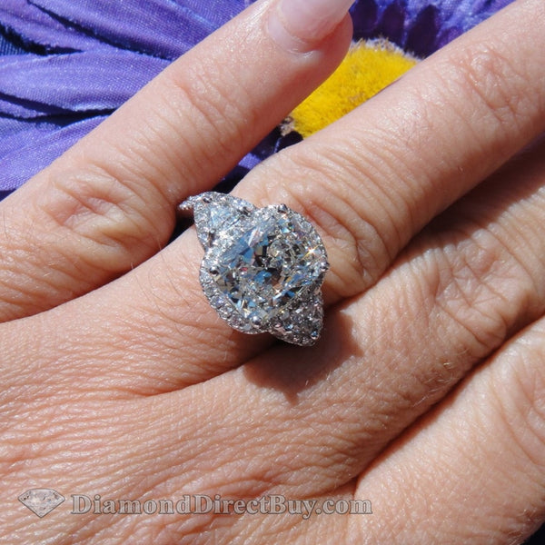 4.20 Cushion Halo With Sides Style Engagement Rings