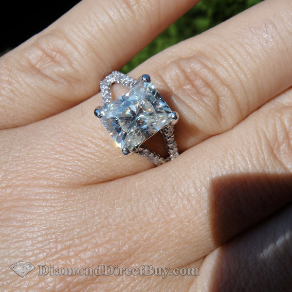 4.5 Radiant Cut Split Shank Engagement Ring -Lg Engagement Rings