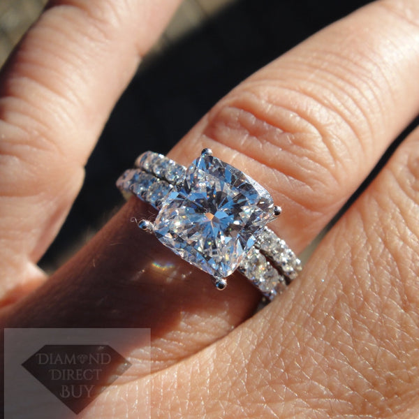 4.59 Carat Cushion Cut Diamond Ring 3 Ct Gia I Vvs1 Center And Band Engagement Rings