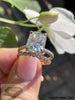 4.60 Ct Pave Set Yellow Gold Moissanite Cushion Engeagement Ring Engagement Rings
