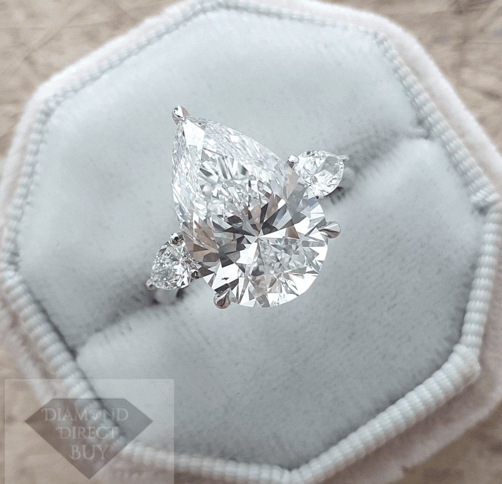 5 Carat Pear Cut 3 Stone Diamond Ring Engagement Rings