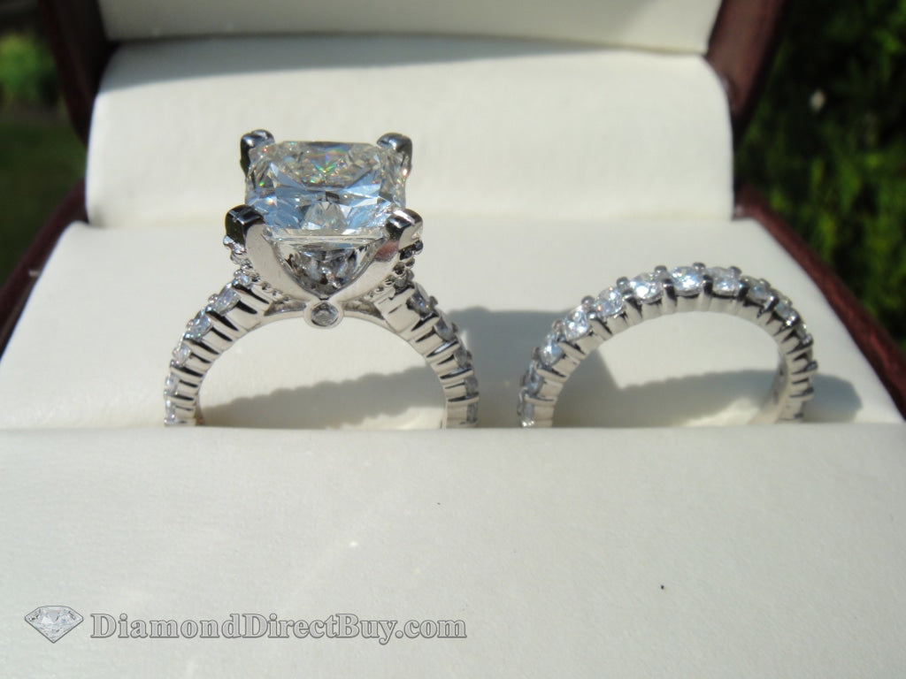 6.00 Carat Cushion Diamond Set 4Ct Gia Center Engagement Rings