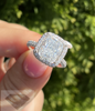 6.11 Carat Platinum Halo Cushion Diamond Engagement Ring Rings