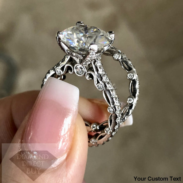 7 Carat Platinum Set With 5 Gia Triple Excellent Center Engagement Rings