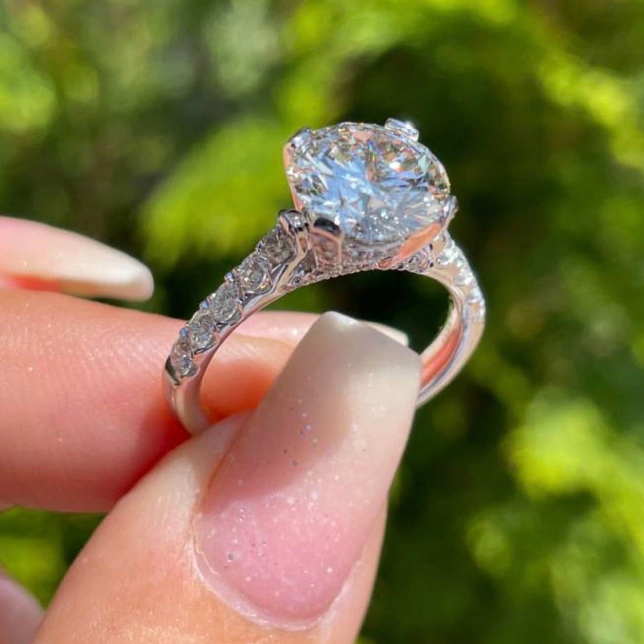 3.71 Diamond Engagement Ring 2.71 H  vs1 center GIA Certified