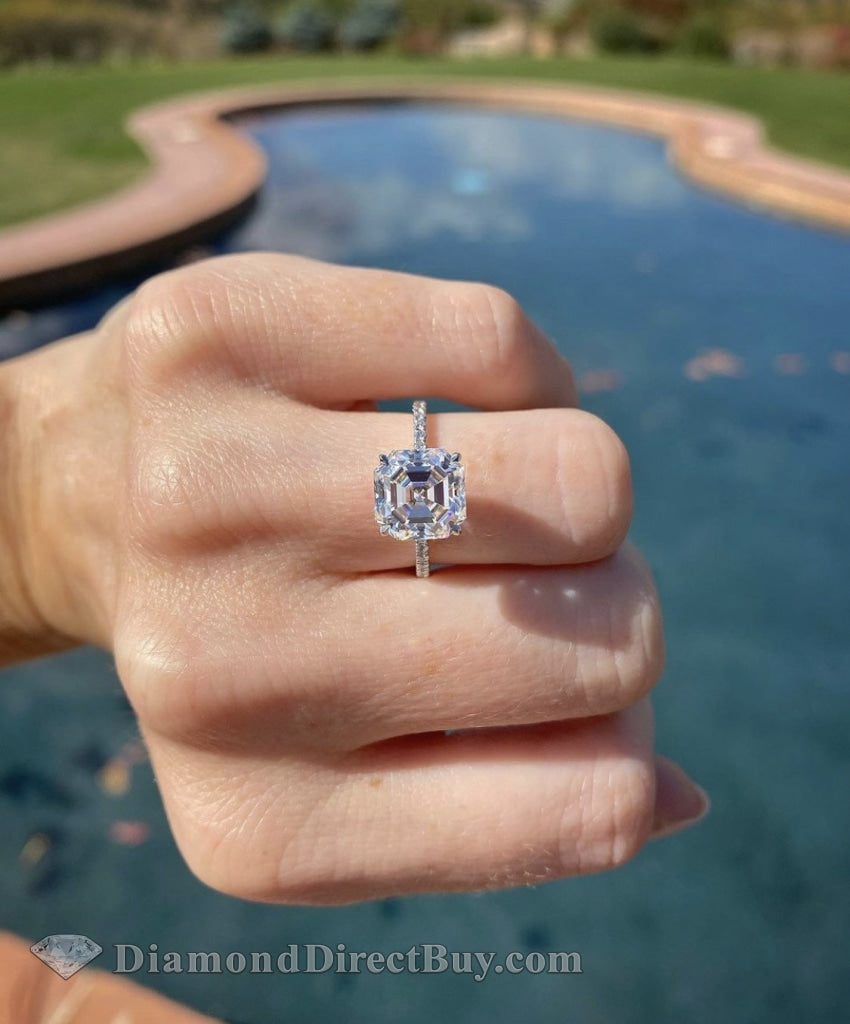 Asscher Cut Diamond Ring 2.5 I Vs1 Gia Engagement Rings