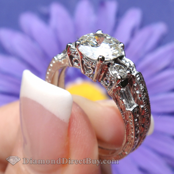 Authentic Platinum Set With A 1.20 F Vs1 Center Wow ! Engagement Rings