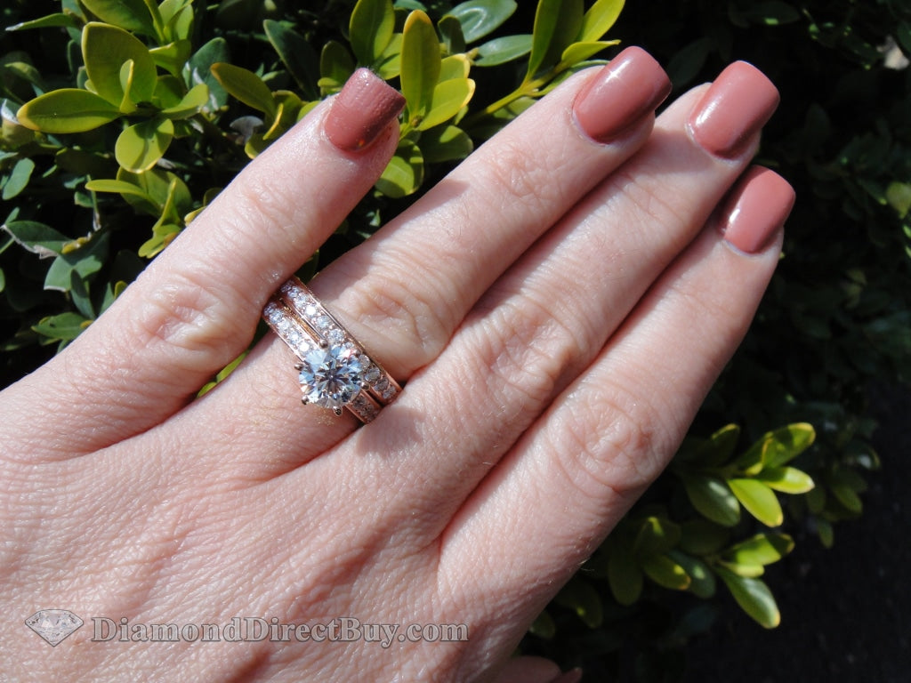 Beautiful Rose Gold Set Engagement Rings