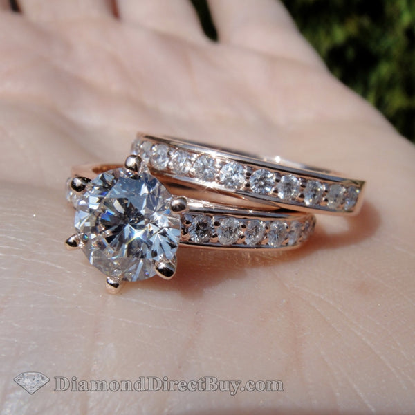 Beautiful Rose Gold Set Engagement Rings