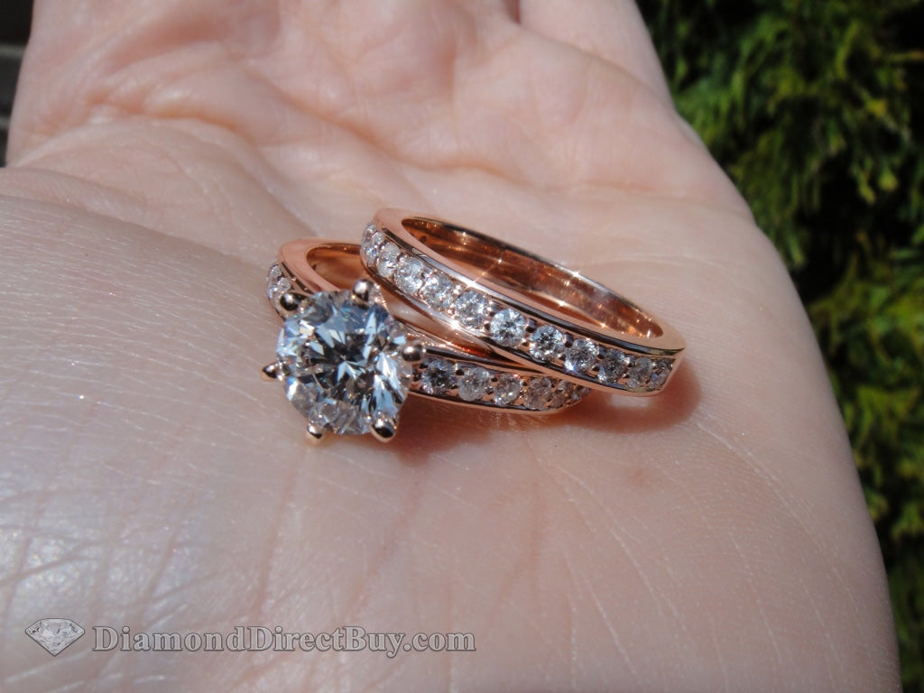 Beautiful Rose Gold Set Engagement Rings