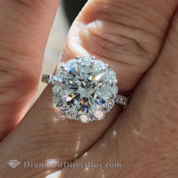 Brand New 2.70 Halo Engagement Ring 2 Ct I /vs1 Gia Center Gorgeous !!! Rings