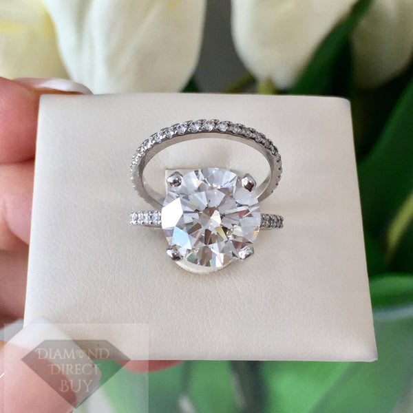 Brand New 6.03 Platinum Diamond Ring & Band __Save Thousands Engagement Rings