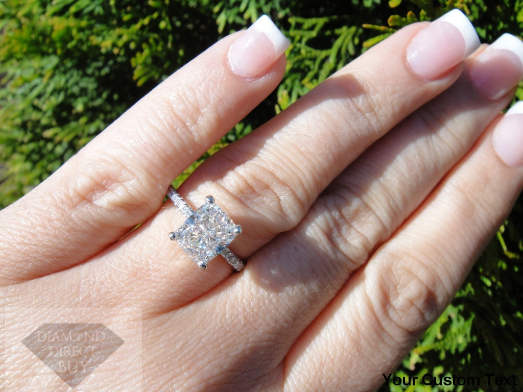 Elongated Cushion Cut Solitaire Diamond Ring – Hestia Jewels