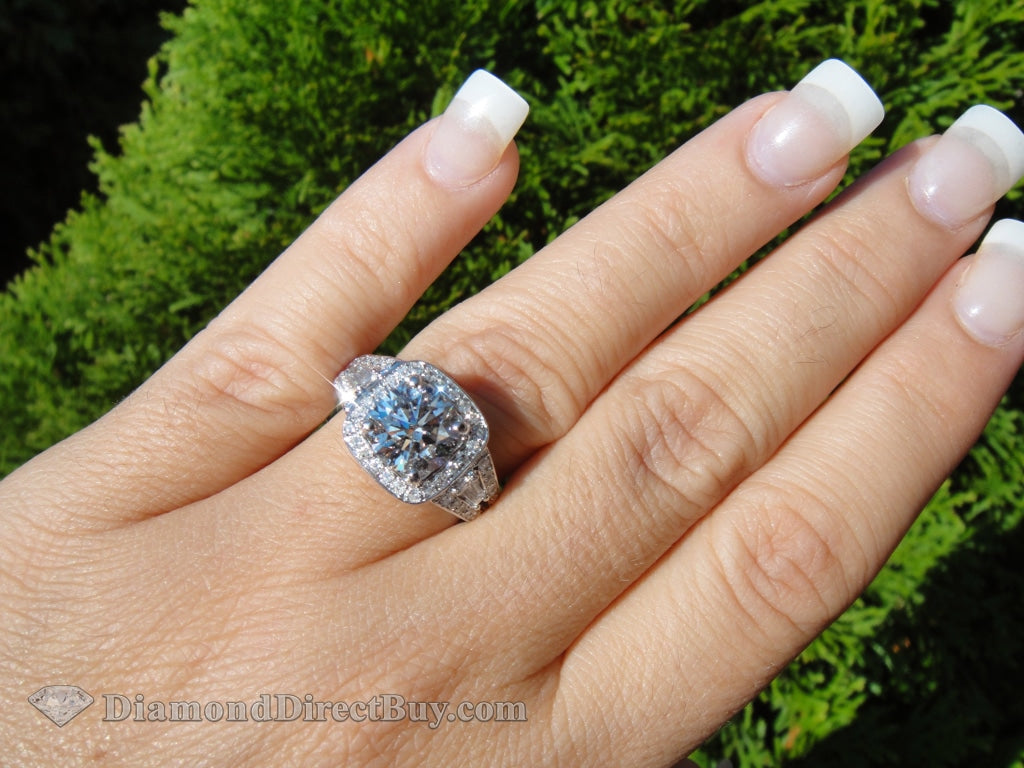 Cushion/ Round Center In Cushion Engagement Rings