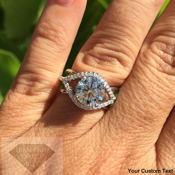 Custom Made Halo Style 2 Carat Gia Certified Center Engagement Rings