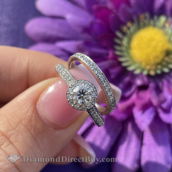 Halo Wedding Set Engagement Rings