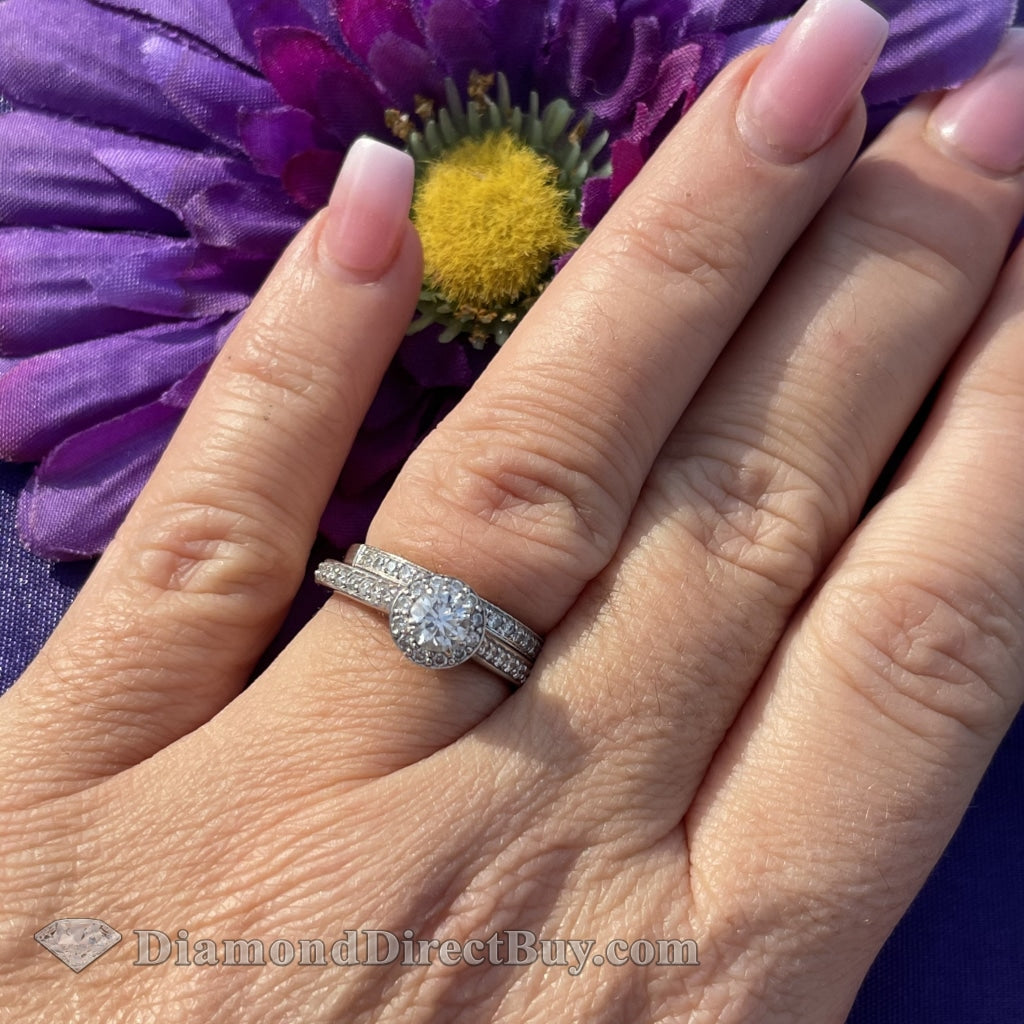 Halo Wedding Set Engagement Rings