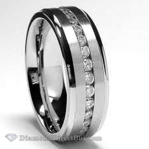 Men White Gold Eternity Diamond Band Engagement Rings